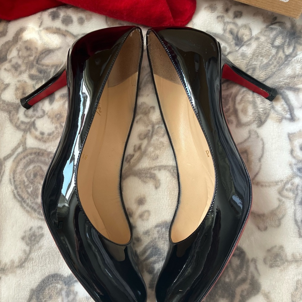 👠 Christian Louboutin Black Simple Pump 70 Stiletto Heels Box Dust Bag Size 37.5 - Picture 5 of 11